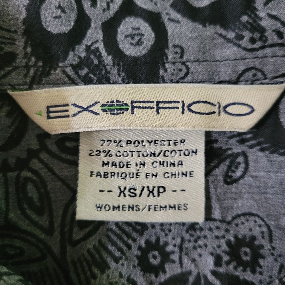 Exofficio Women's Gray Floral Sleeveless  V-neck Button-down Blouse - Picture 2 of 13